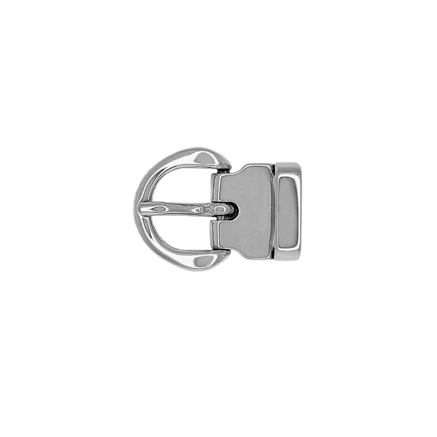 Ceinture 20 mm cuir grainé blanc cassé boucle Roma argent