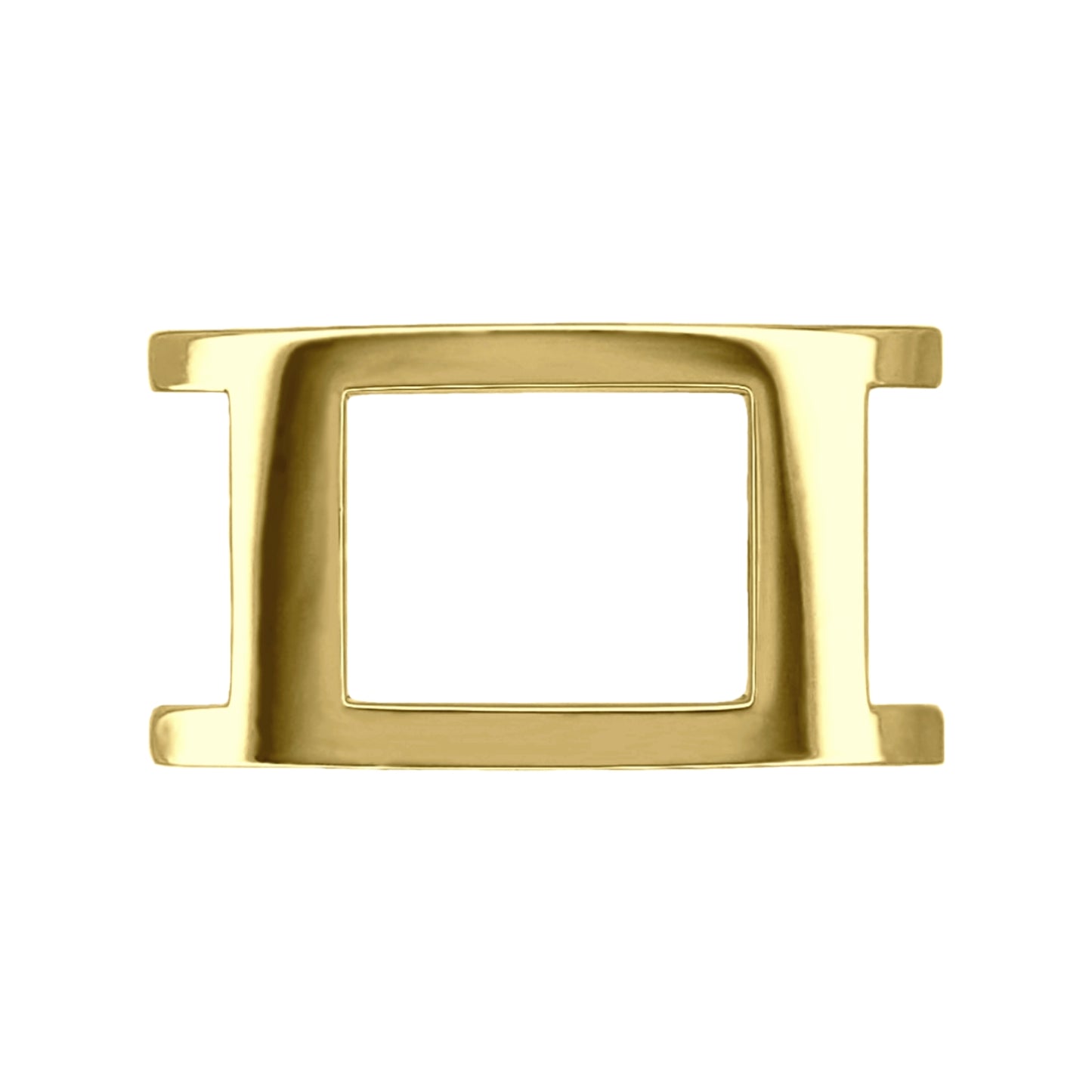 Ceinture 40 mm cuir grainé blanc boucle Portofino or