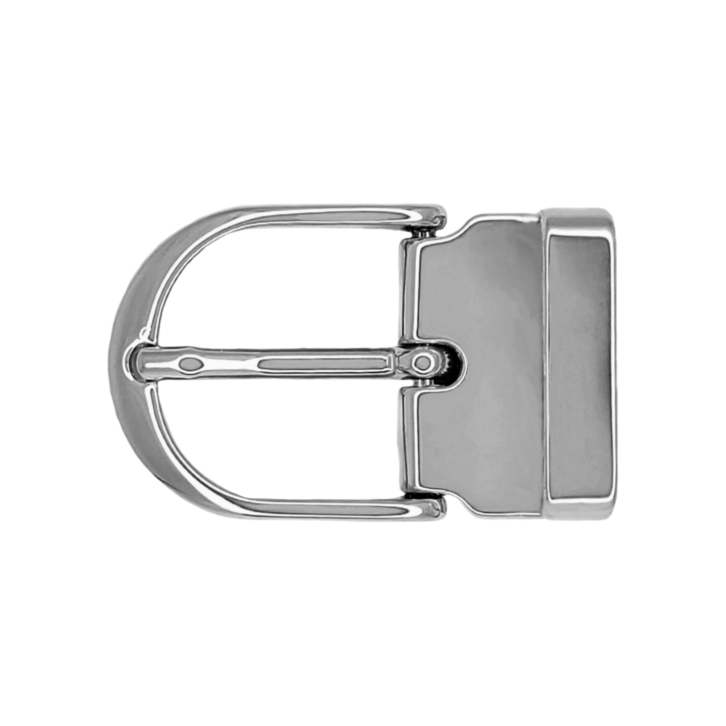Ceinture 40 mm cuir souple blanc boucle Roma argent