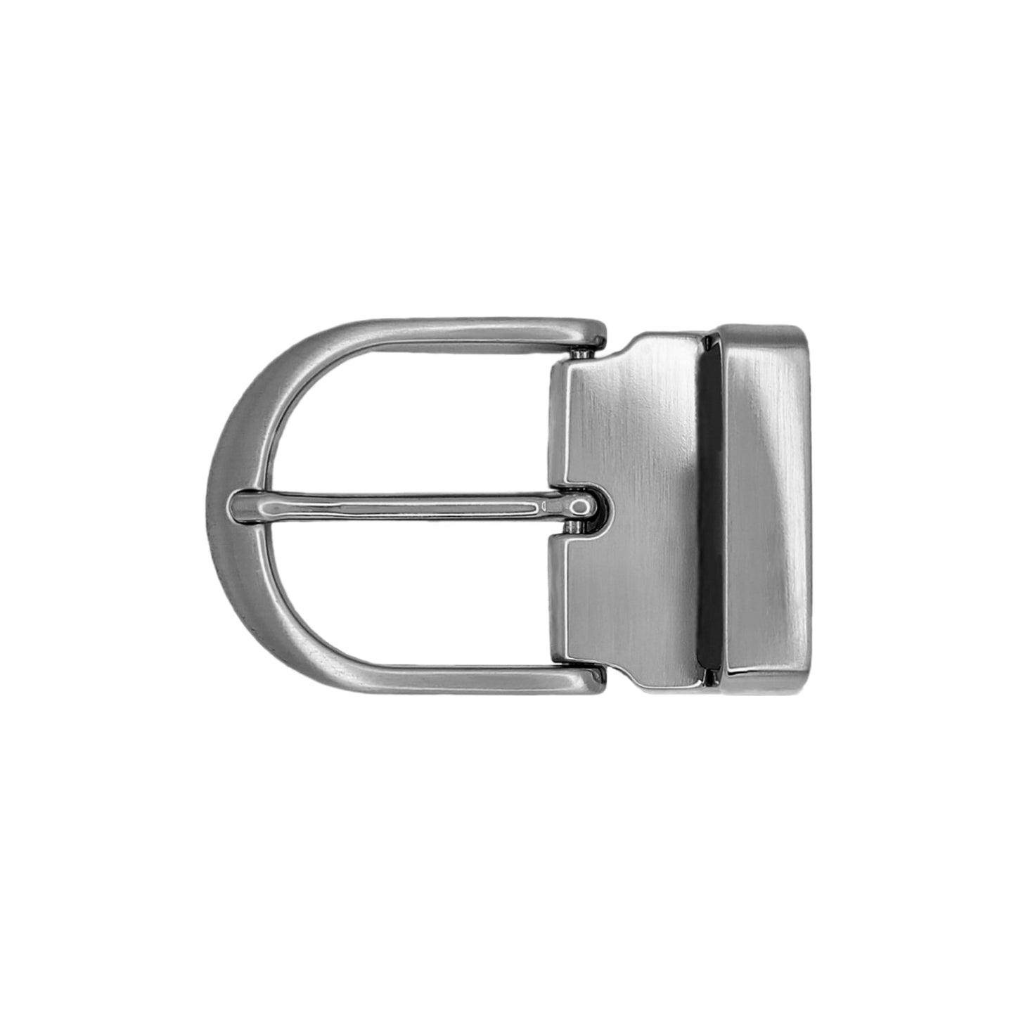 Ceinture 30 mm cuir grainé blanc cassé boucle Roma mate