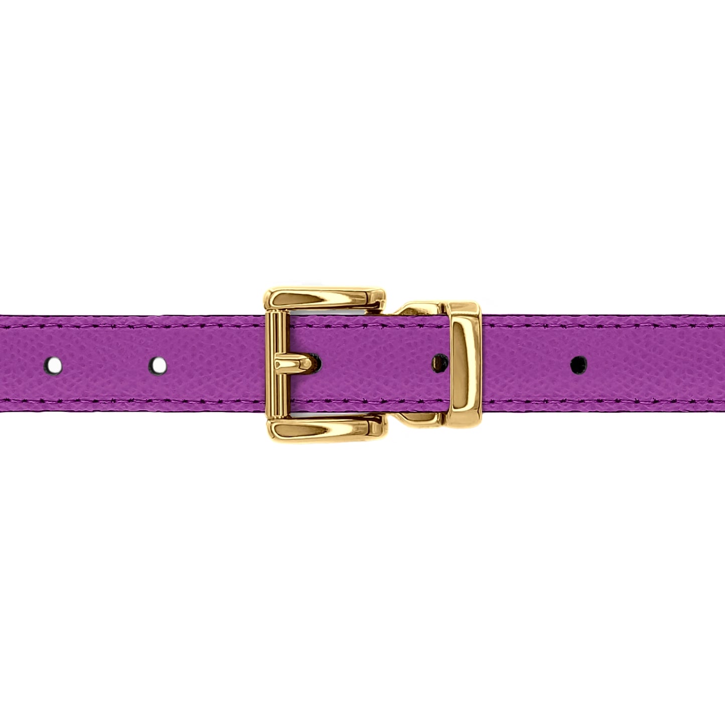Ceinture 20 mm cuir grainé framboise boucle Paris or