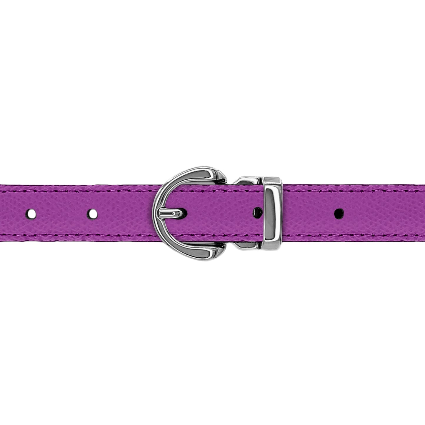 Ceinture 20 mm cuir grainé framboise boucle Roma mate