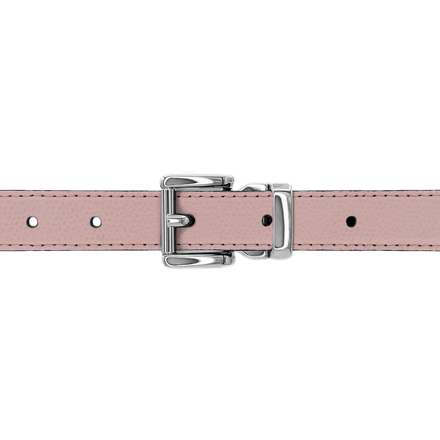 Ceinture enfant 20 mm cuir grainé rose clair boucle Paris argent