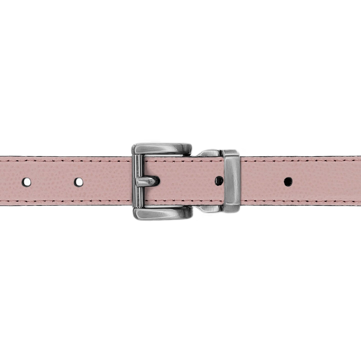Ceinture enfant 20 mm cuir grainé rose clair boucle Paris mate