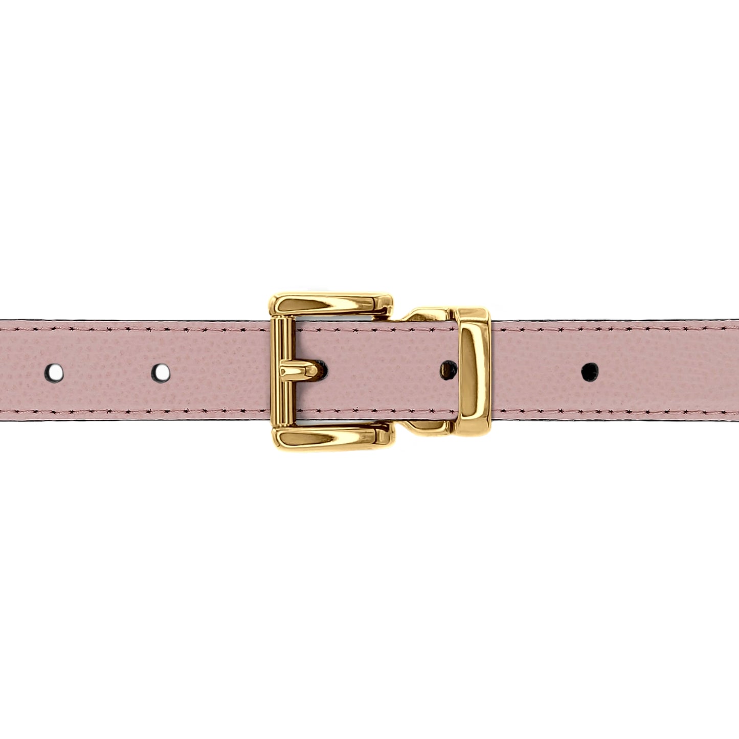 Ceinture enfant 20 mm cuir grainé rose clair boucle Paris or