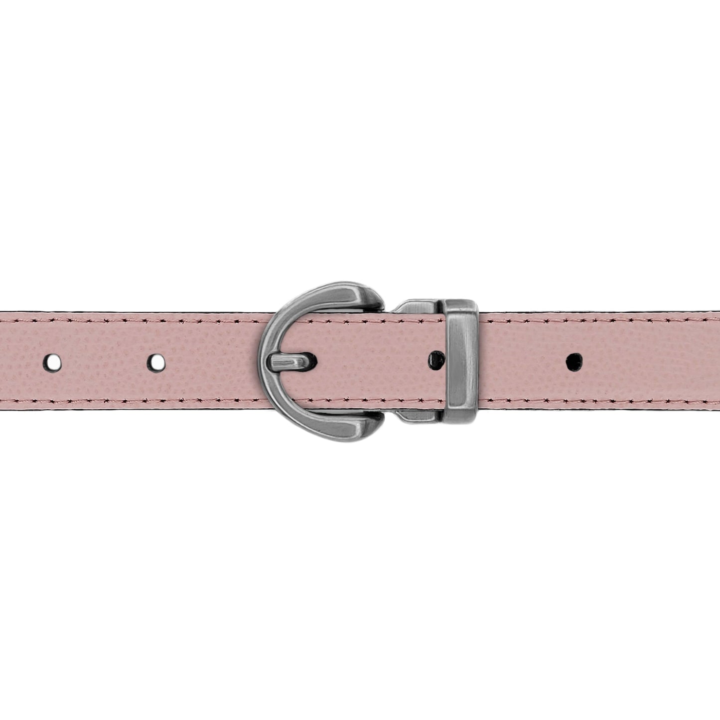 Ceinture 20 mm cuir grainé rose clair boucle Roma mate
