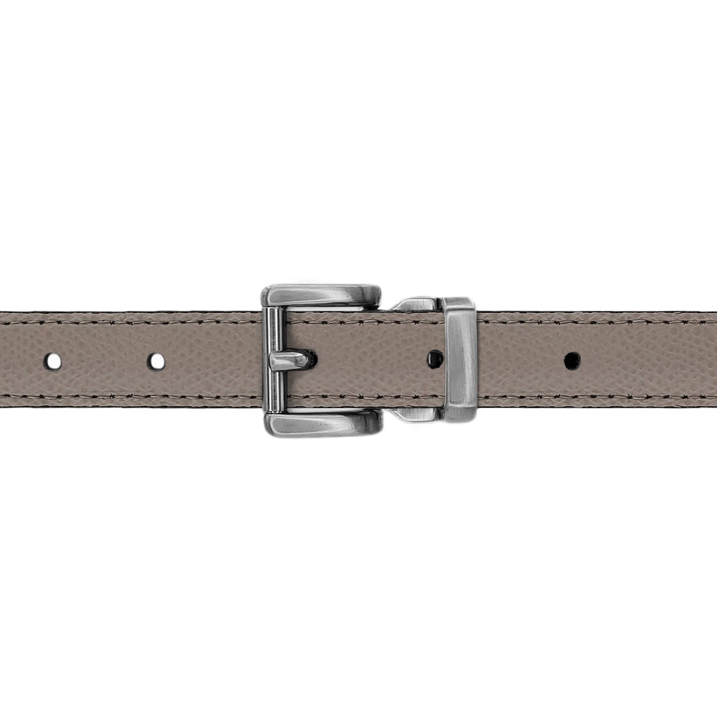 Ceinture 20 mm cuir grainé taupe boucle Paris mate