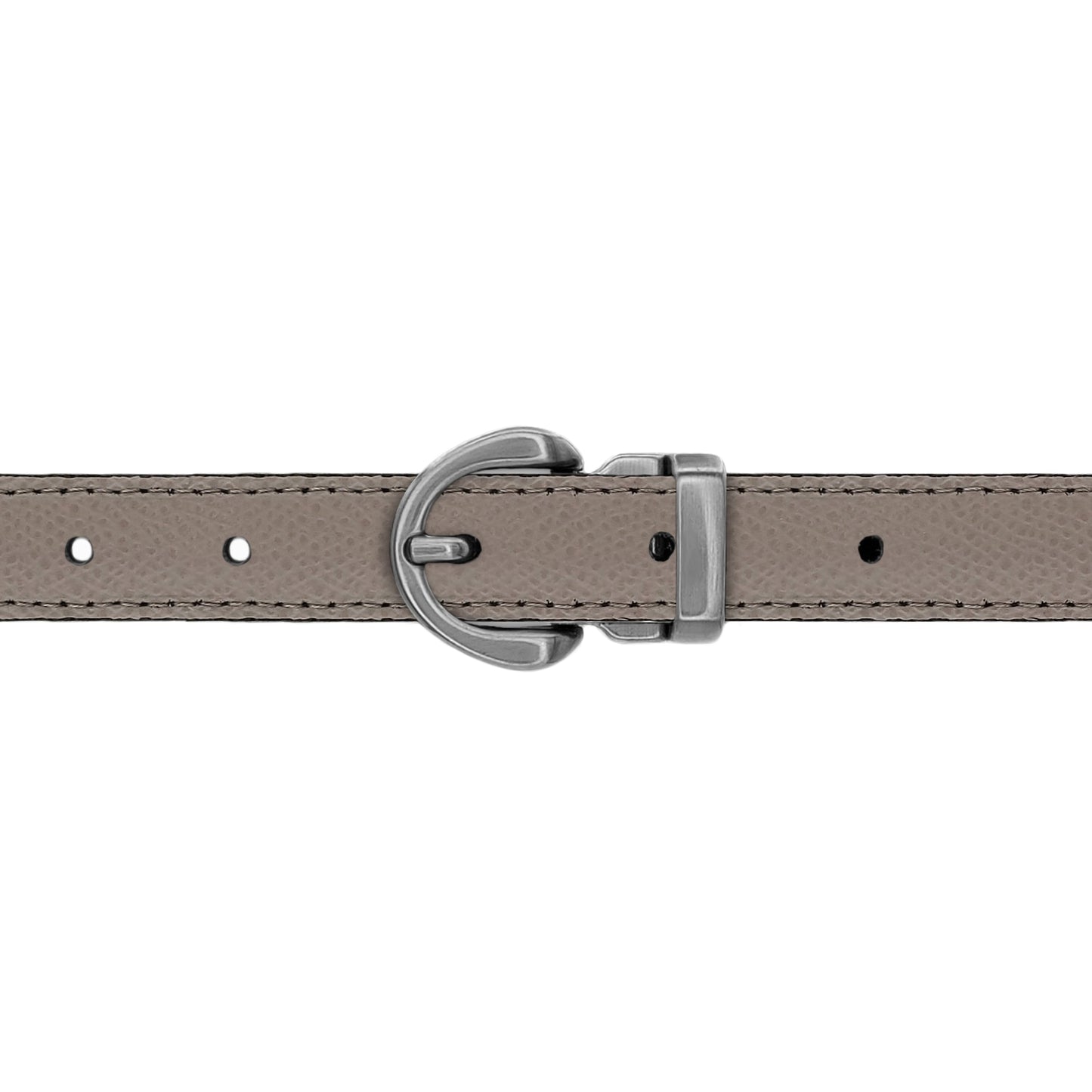 Ceinture enfant 20 mm cuir grainé taupe boucle Roma mate