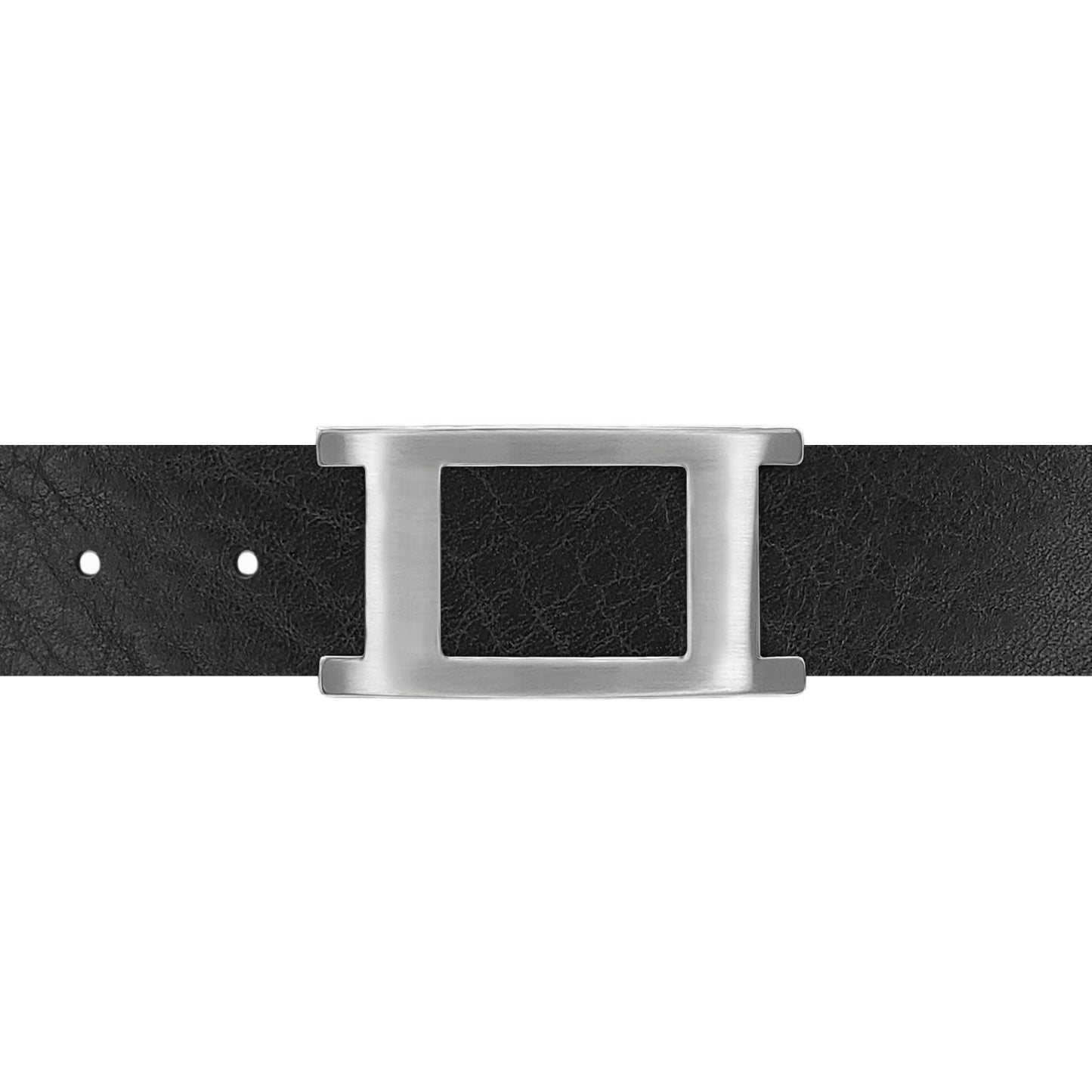 Ceinture 30 mm cuir ceinturon noir boucle Portofino mate