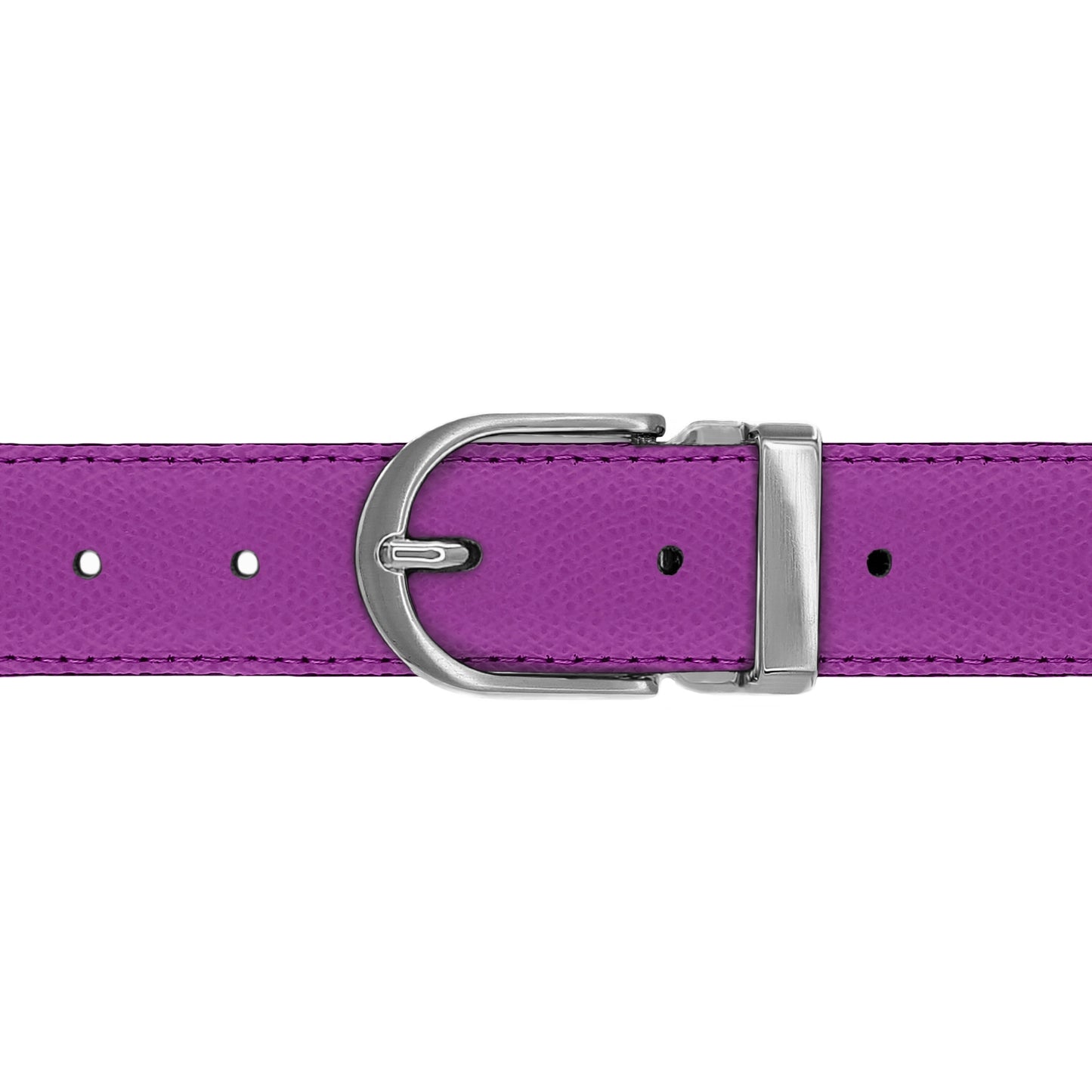 Ceinture 30 mm cuir grainé framboise boucle Roma mate