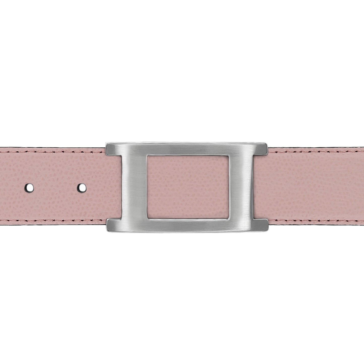 Ceinture 30 mm cuir grainé rose clair boucle Portofino mate