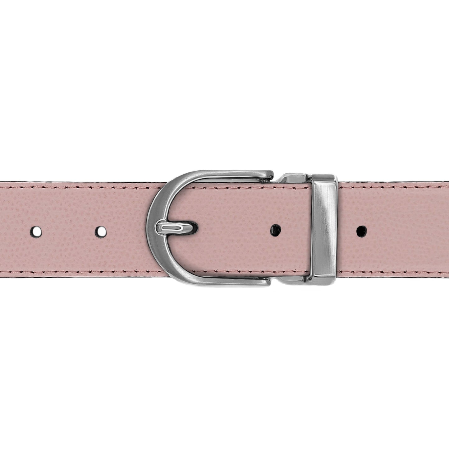 Ceinture 30 mm cuir grainé rose clair boucle Roma mate