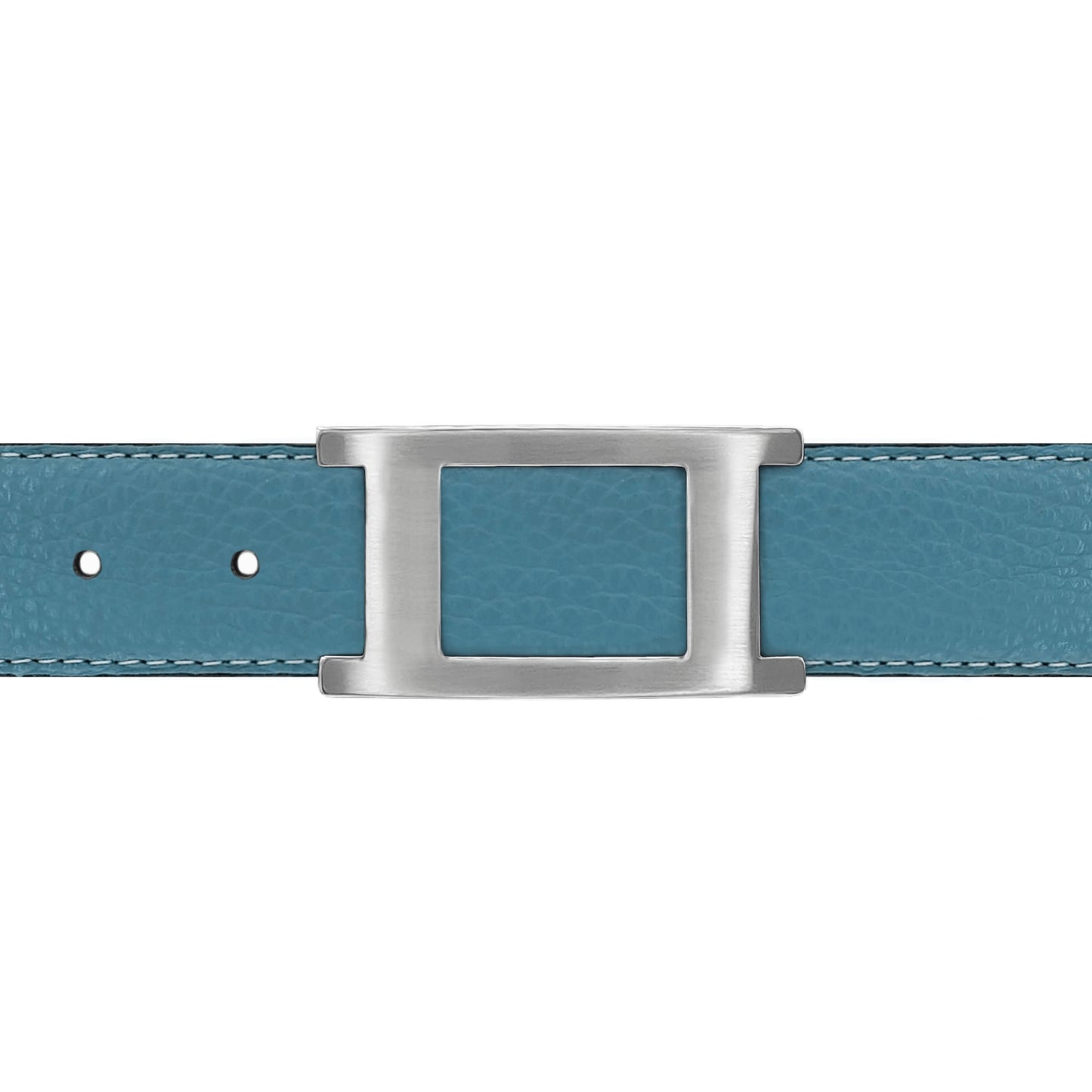 Ceinture 30 mm cuir souple bleu ciel boucle Portofino mate