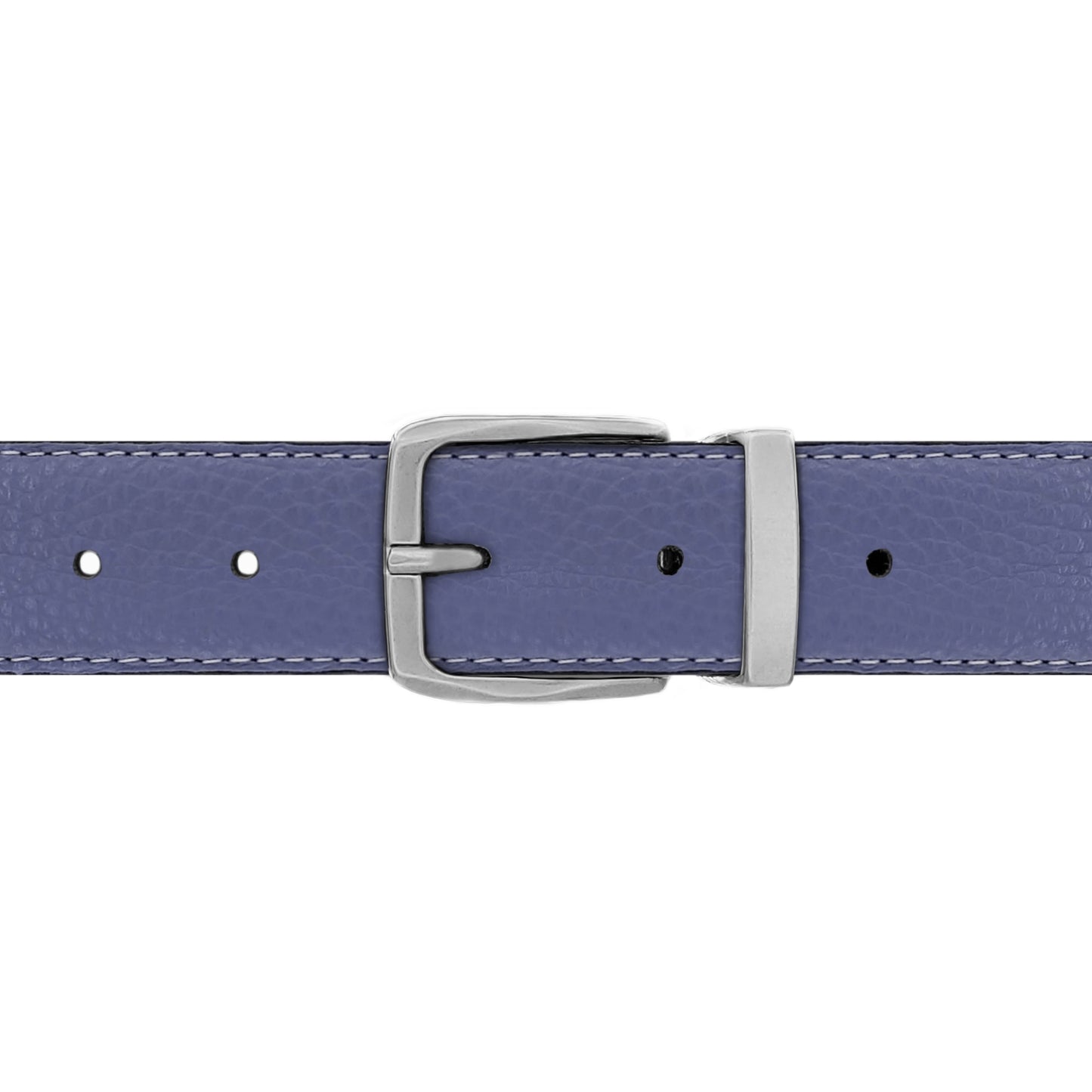Ceinture 30 mm cuir souple bleu lavande boucle Côme mate