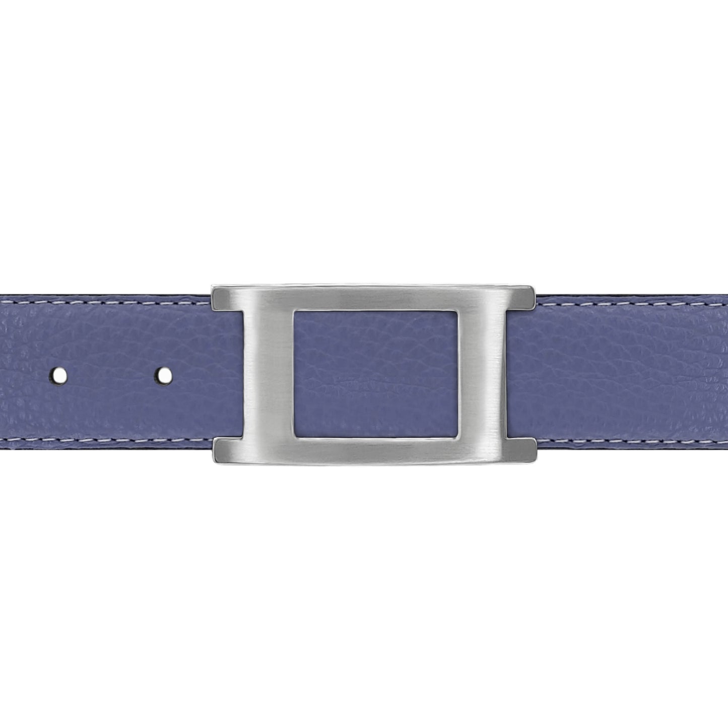 Ceinture 30 mm cuir souple bleu lavande boucle Portofino mate