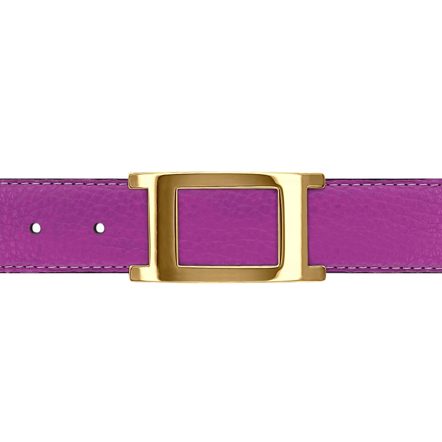 Ceinture 30 mm cuir souple framboise boucle Portofino or