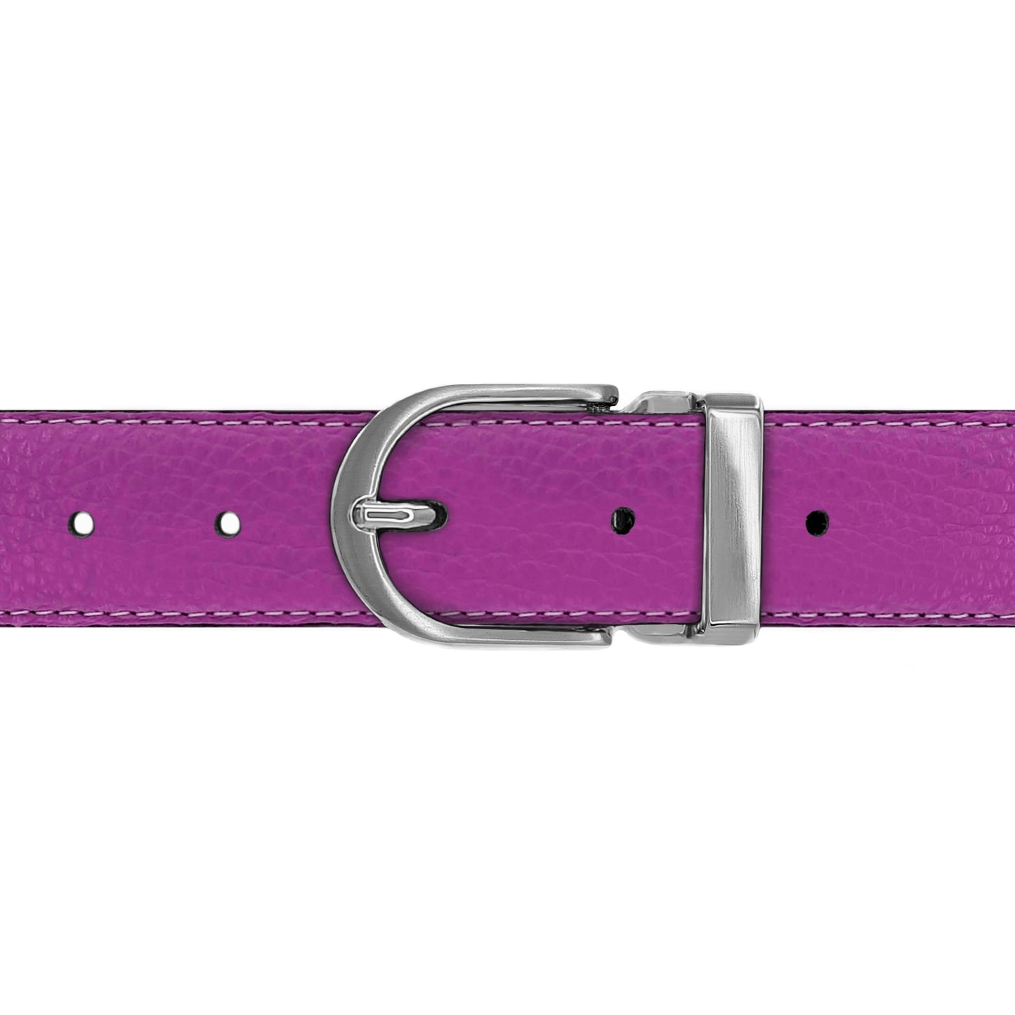 Ceinture 30 mm cuir souple framboise boucle Roma mate