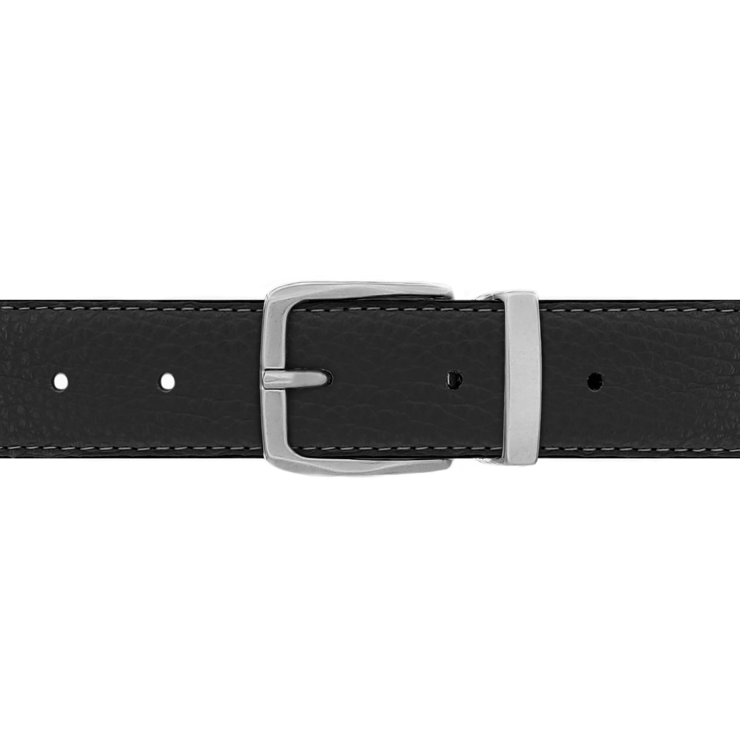 Ceinture 30 mm cuir souple noir boucle Côme mate