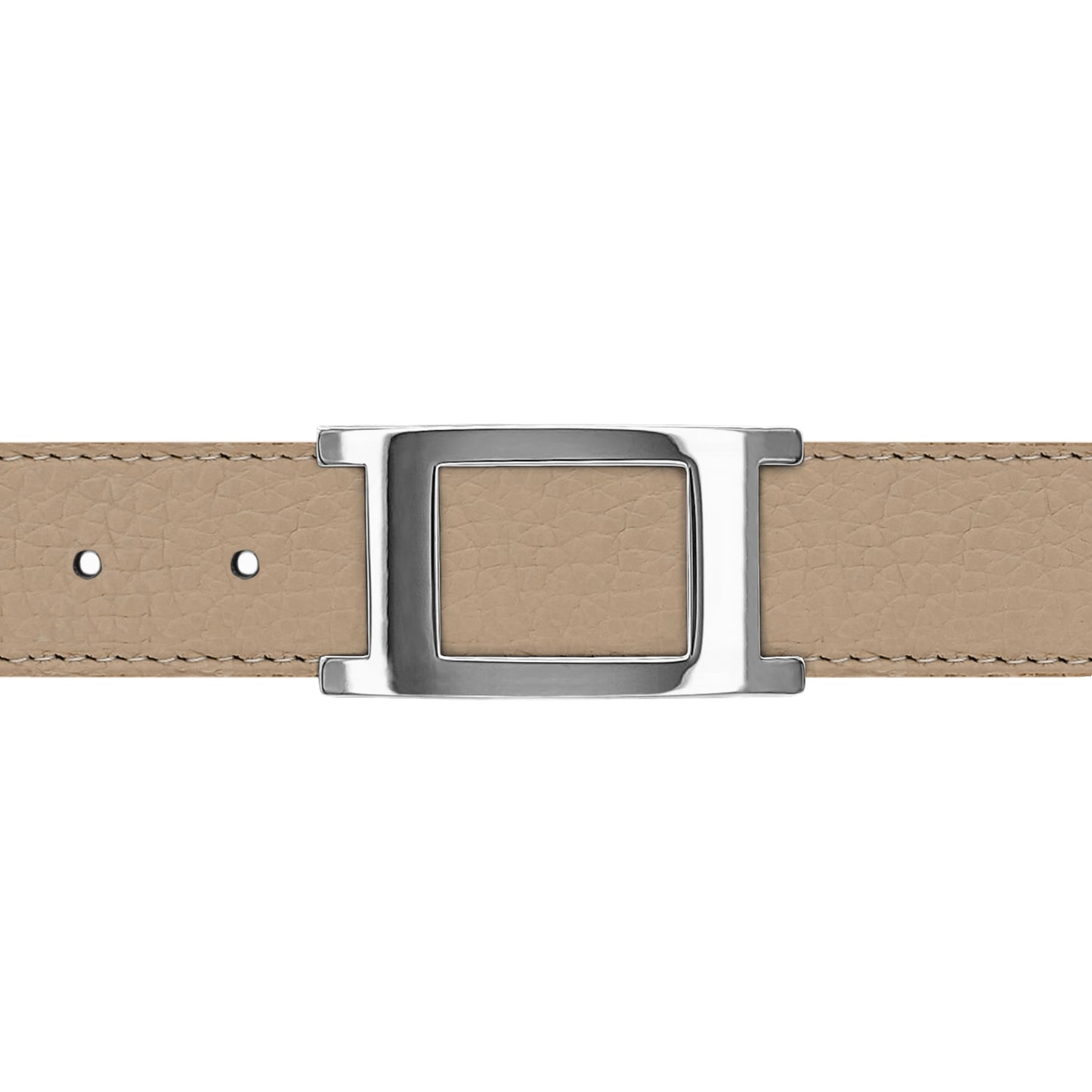 Ceinture 30 mm cuir souple nude boucle Portofino argent