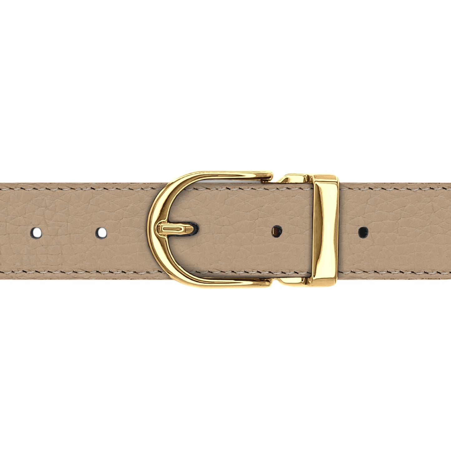 Ceinture 30 mm cuir souple nude boucle Roma or