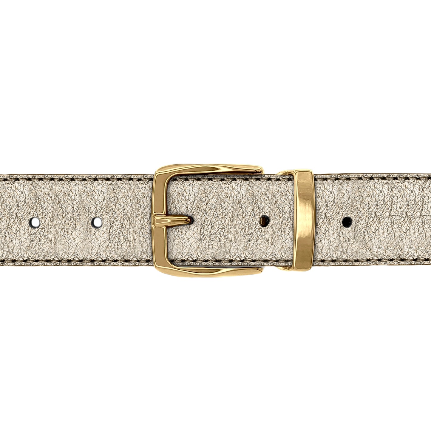 Ceinture 30 mm cuir souple or boucle Côme or