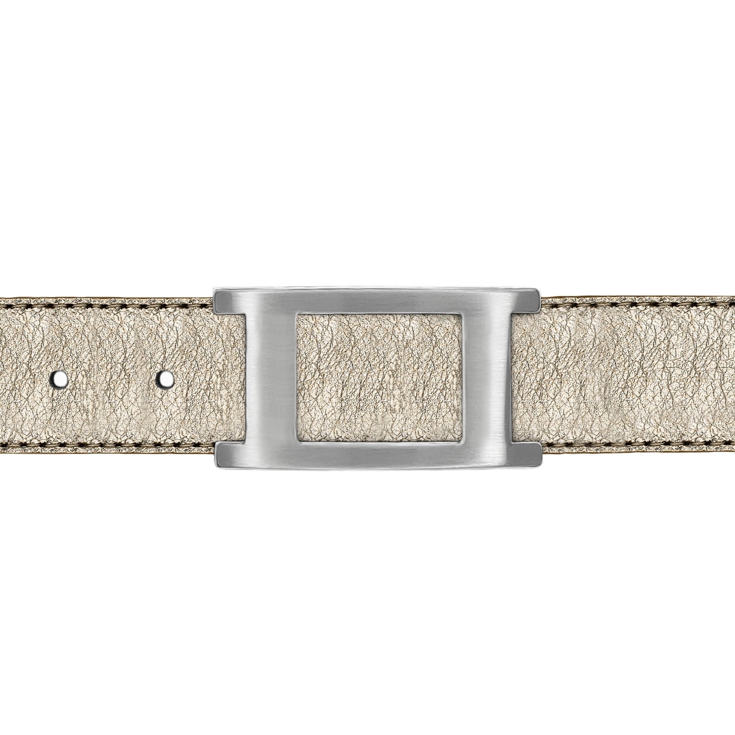 Ceinture 30 mm cuir souple or boucle Portofino mate