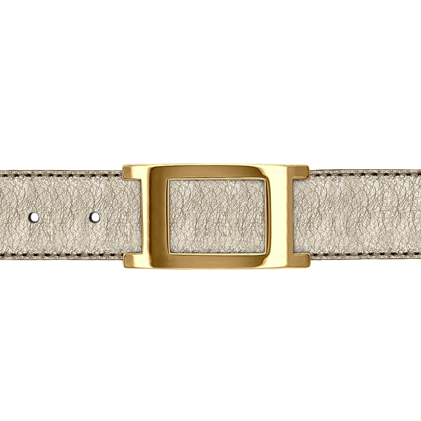 Ceinture 30 mm cuir souple or boucle Portofino or