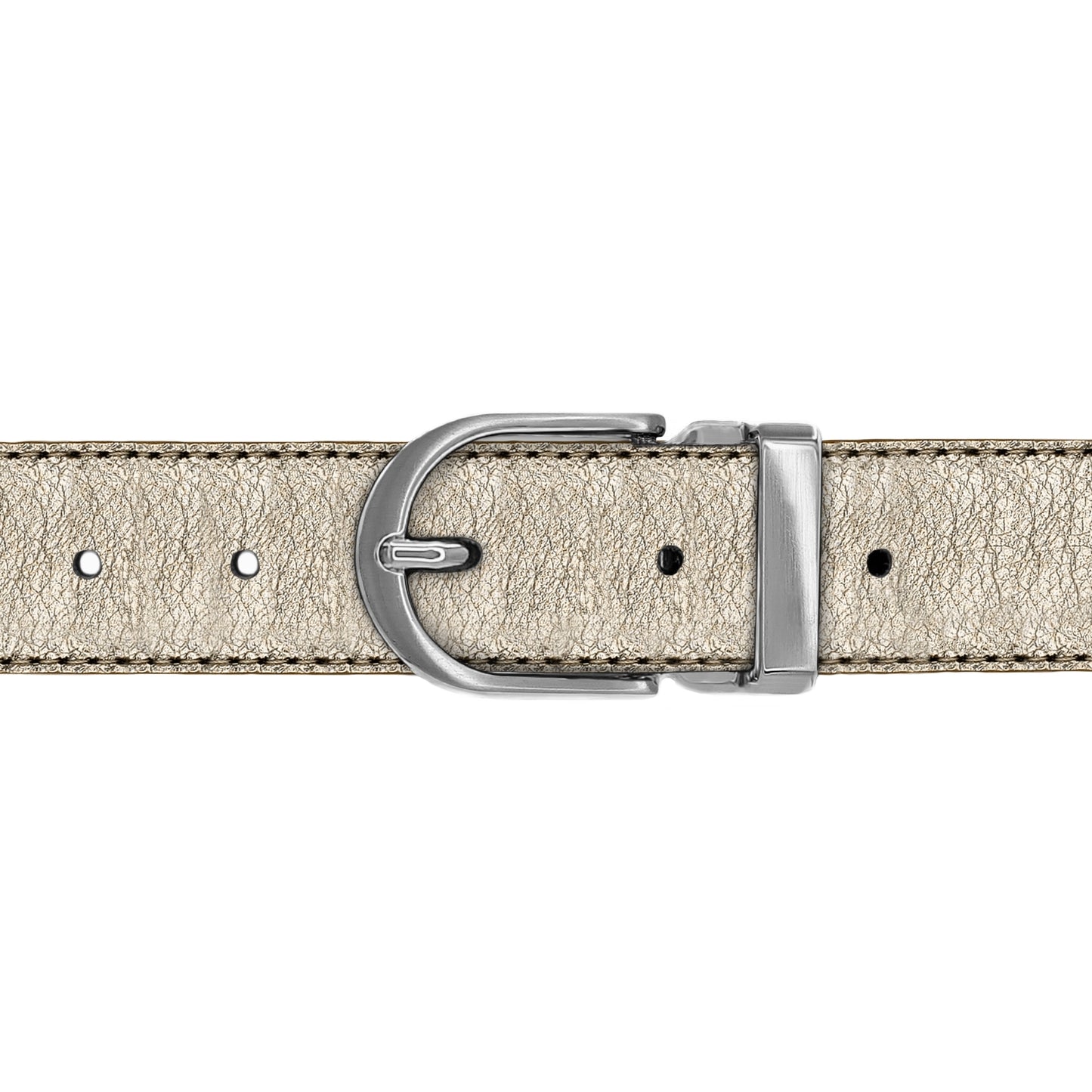 Ceinture 30 mm cuir souple or boucle Roma mate