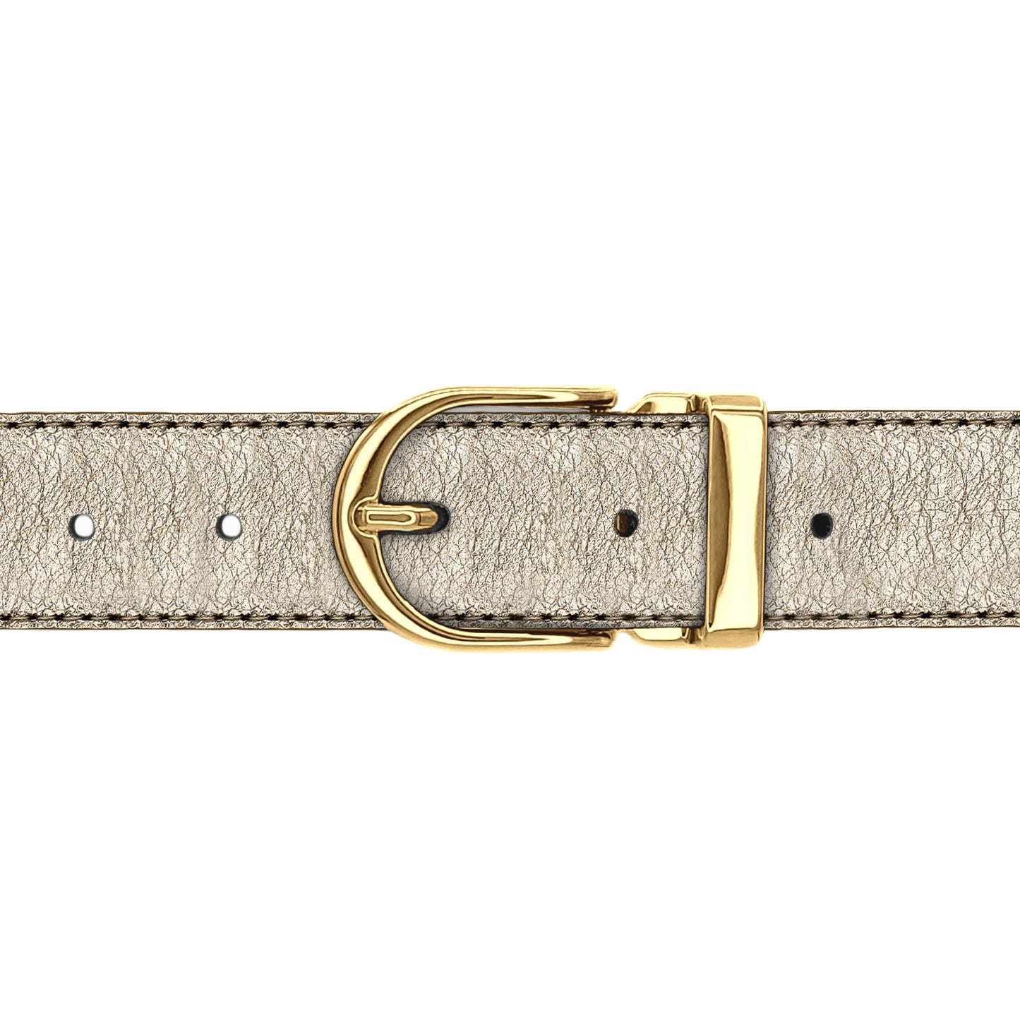 Ceinture 30 mm cuir souple or boucle Roma or