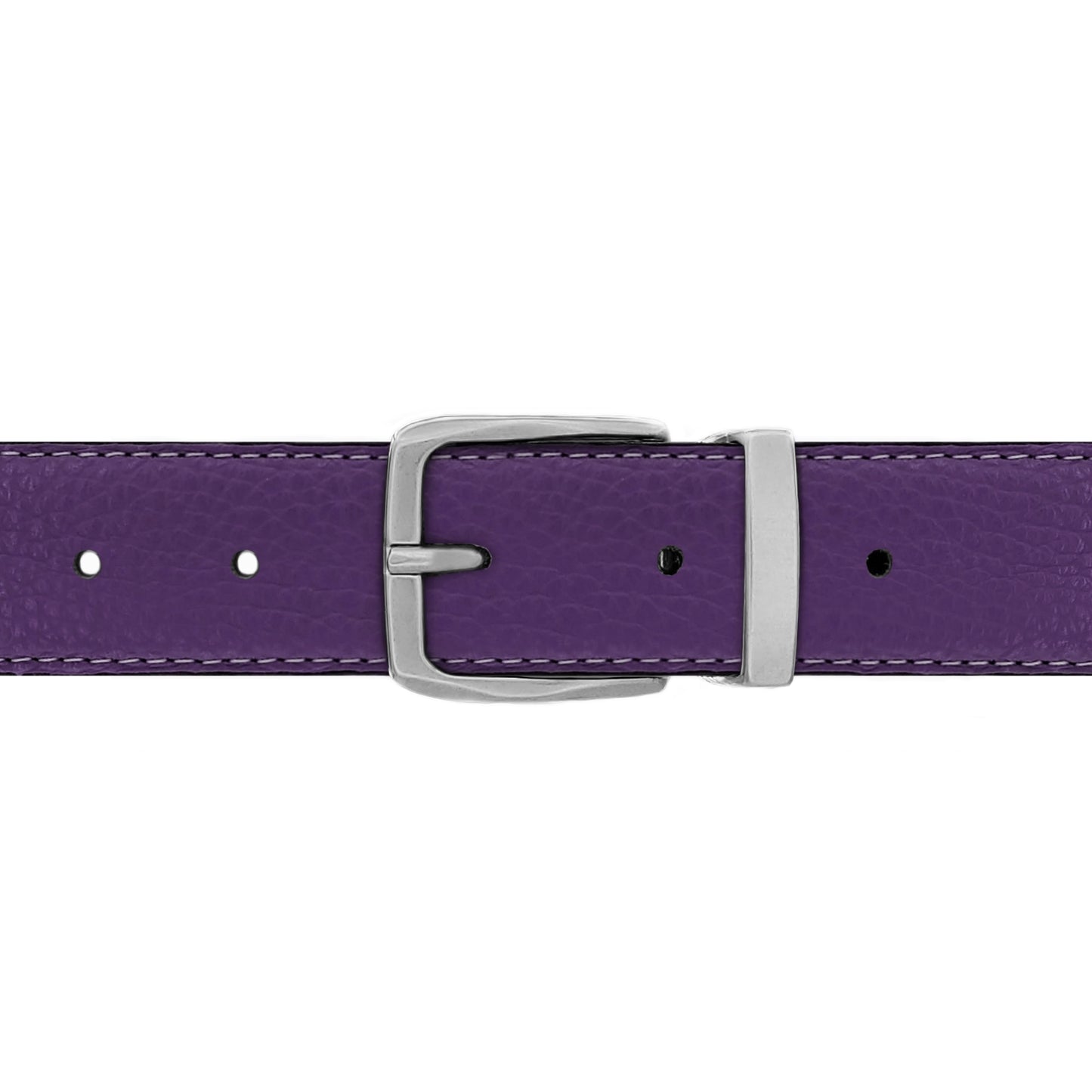 Ceinture 30 mm cuir souple violet boucle Côme mate