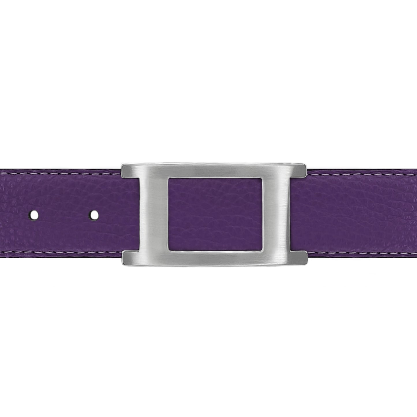 Ceinture 30 mm cuir souple violet boucle Portofino mate
