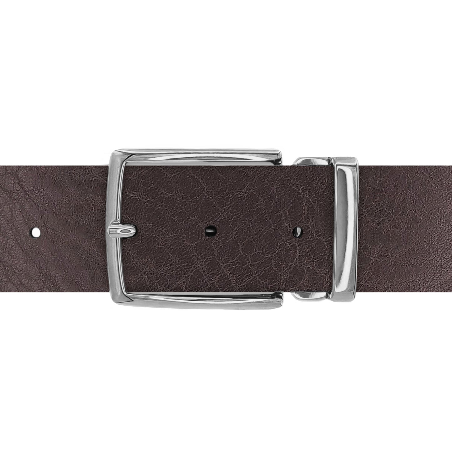 Ceinture 40 mm cuir ceinturon marron boucle Milano argent