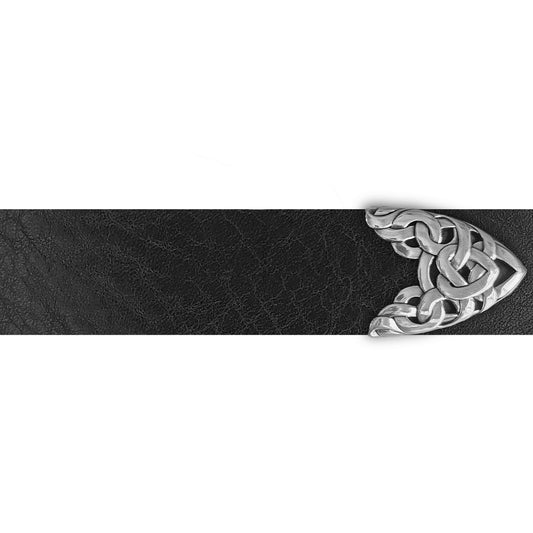 Ceinture 40 mm cuir ceinturon noir boucle Tressée argent