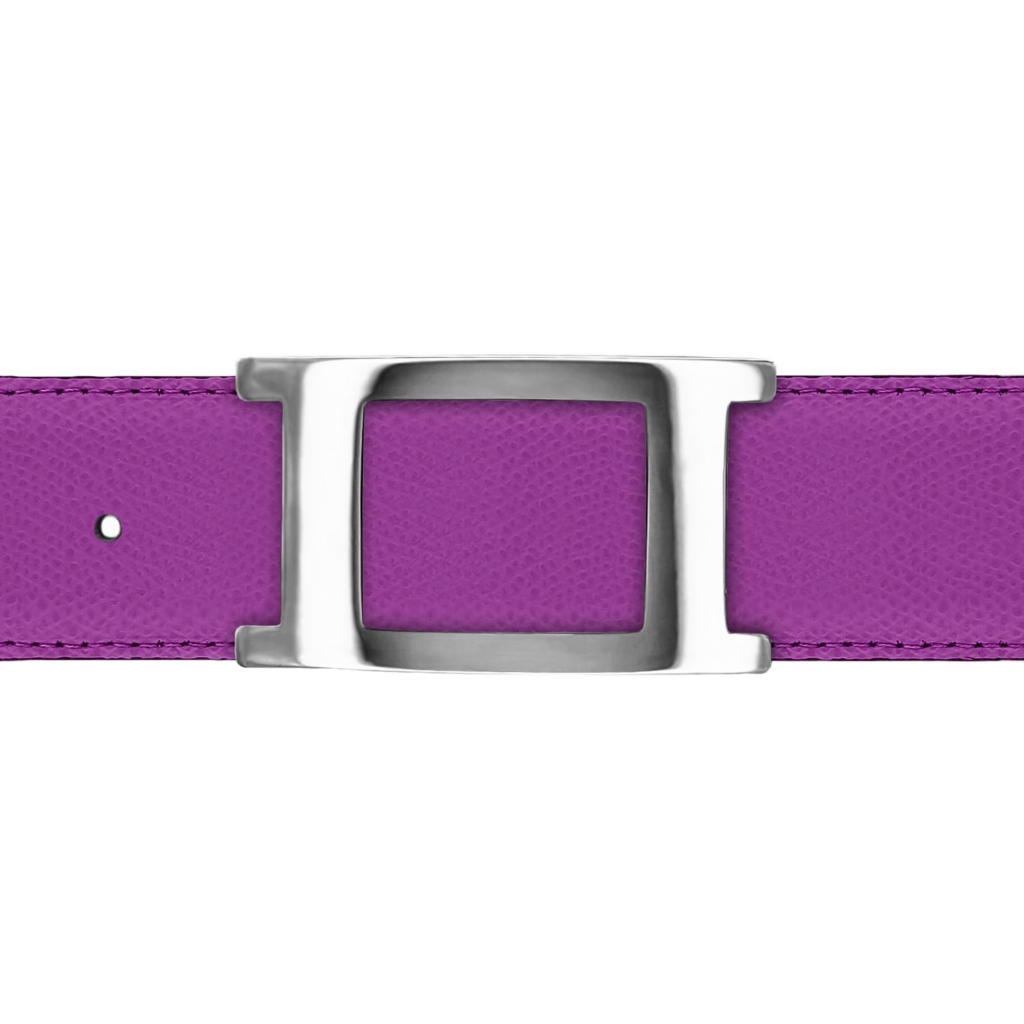 Ceinture 40 mm cuir grainé framboise boucle Portofino argent