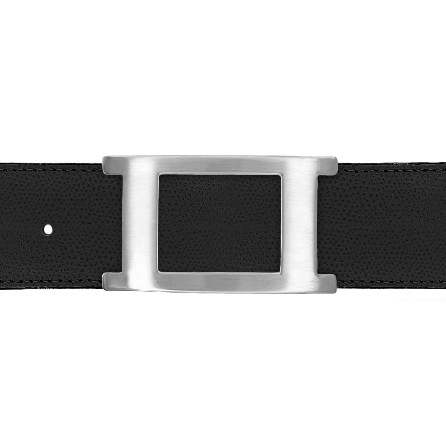 Ceinture 40 mm cuir grainé noir boucle Portofino mate