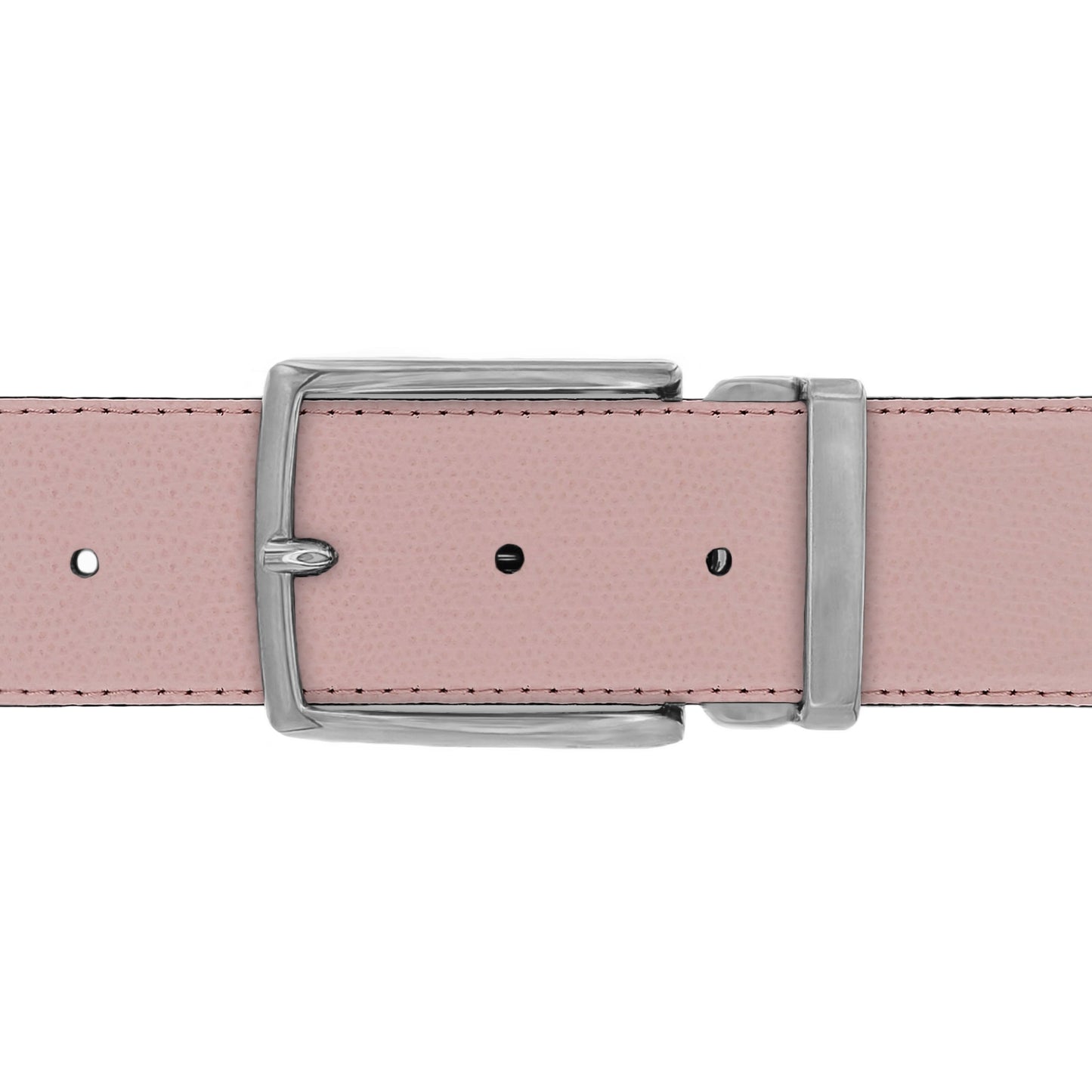 Ceinture 40 mm cuir grainé rose clair boucle Milano mate