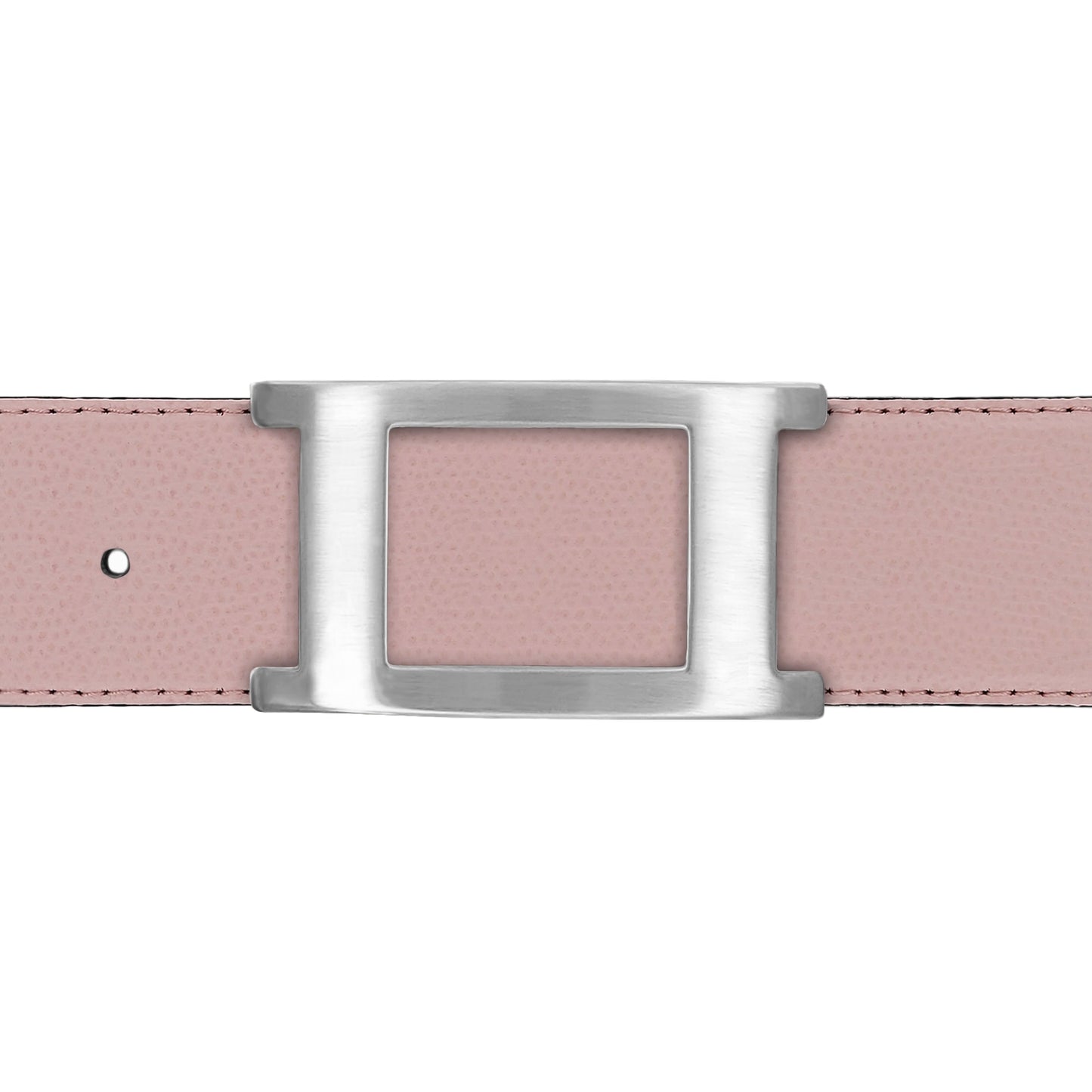 Ceinture 40 mm cuir grainé rose clair boucle Portofino mate