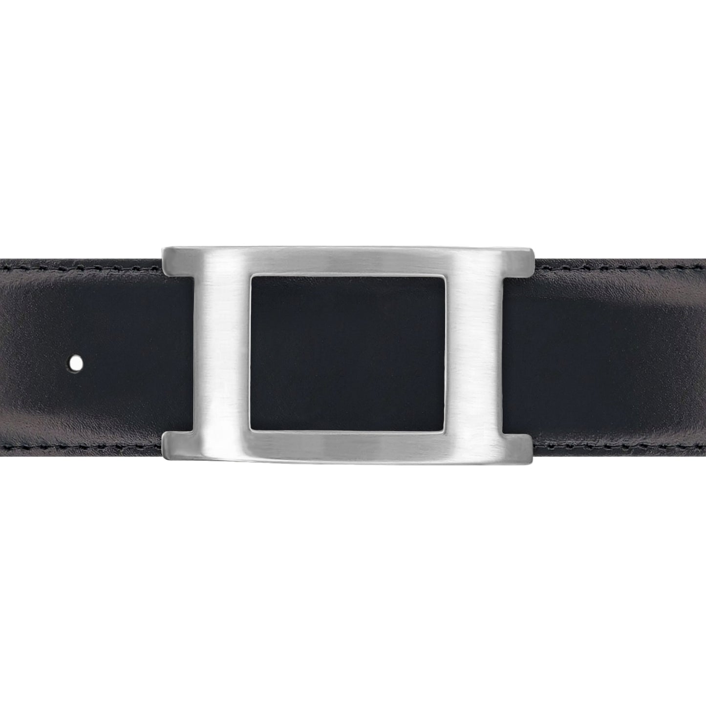Ceinture 40 mm cuir lisse noir boucle Portofino mate