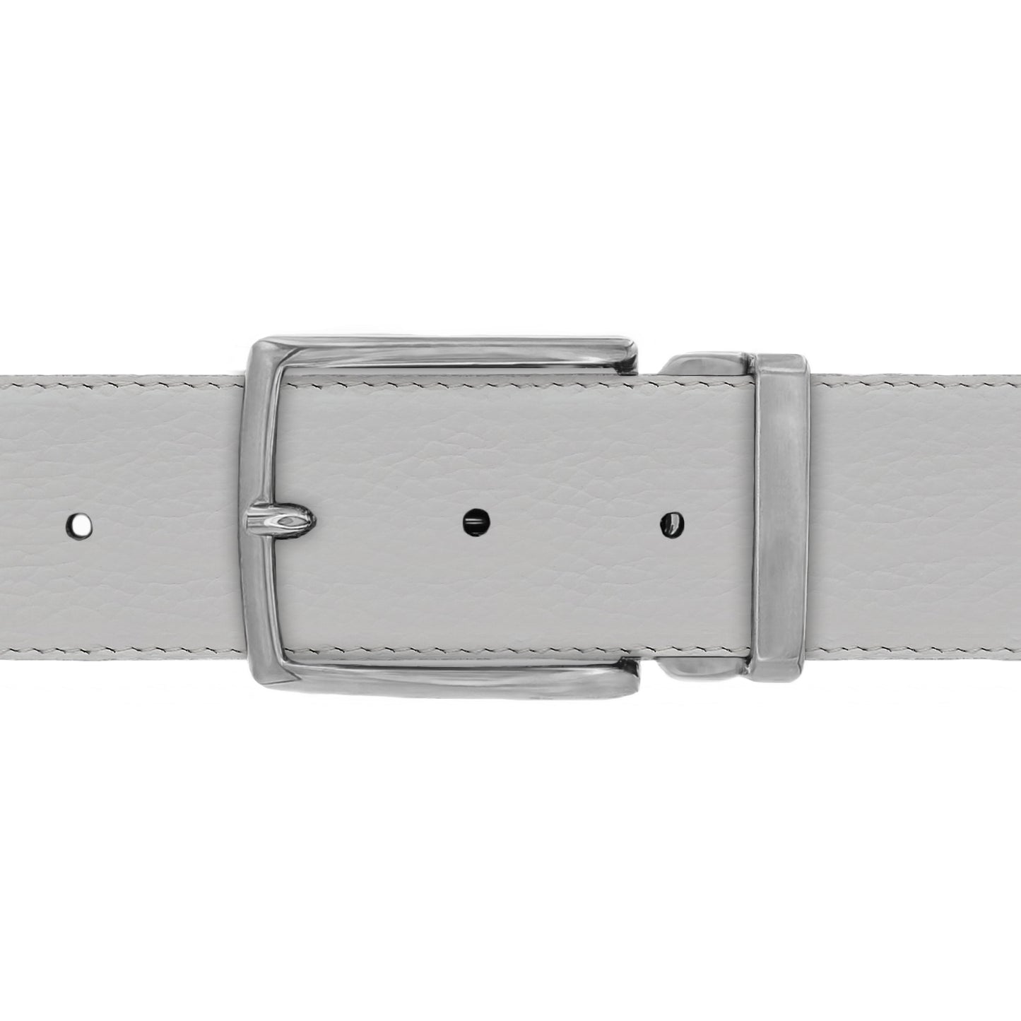 Ceinture 40 mm cuir souple blanc boucle milano mate