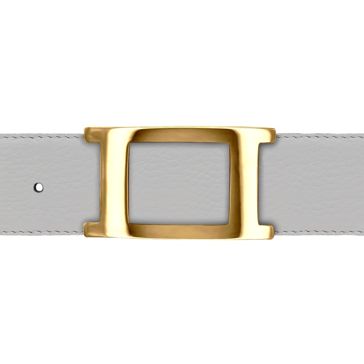 Ceinture 40 mm cuir souple blanc boucle Portofino or