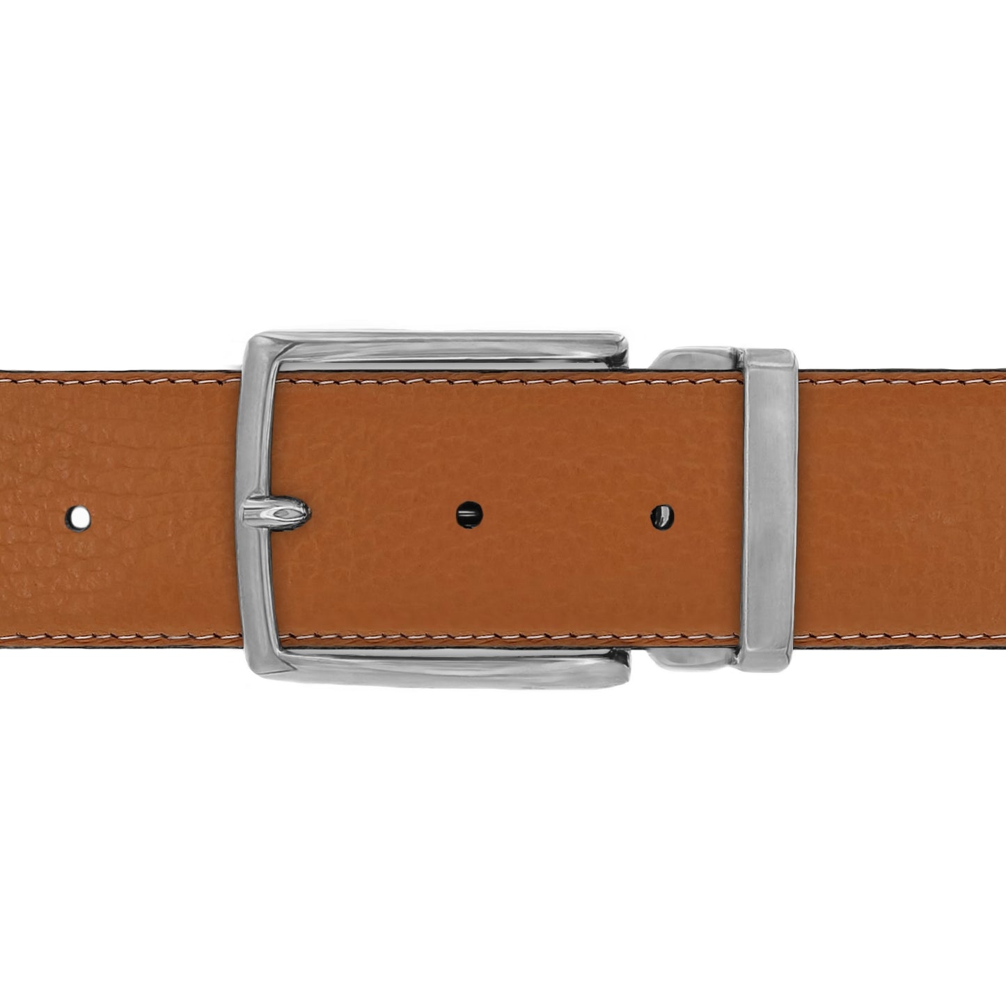 Ceinture 40 mm cuir souple cognac boucle Milano mate