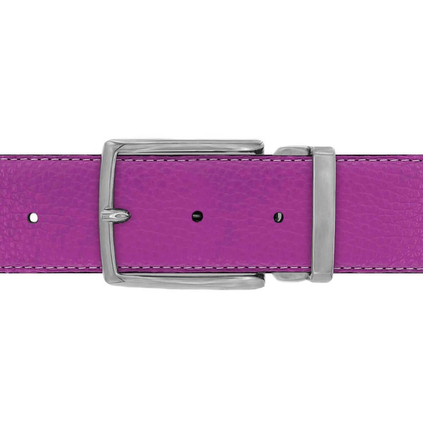 Ceinture 40 mm cuir souple framboise boucle Milano mate
