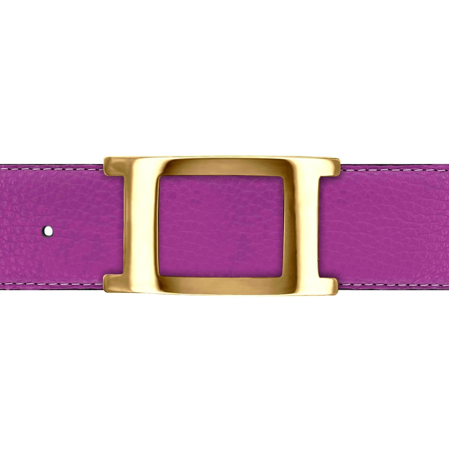 Ceinture 40 mm cuir souple framboise boucle Portofino or
