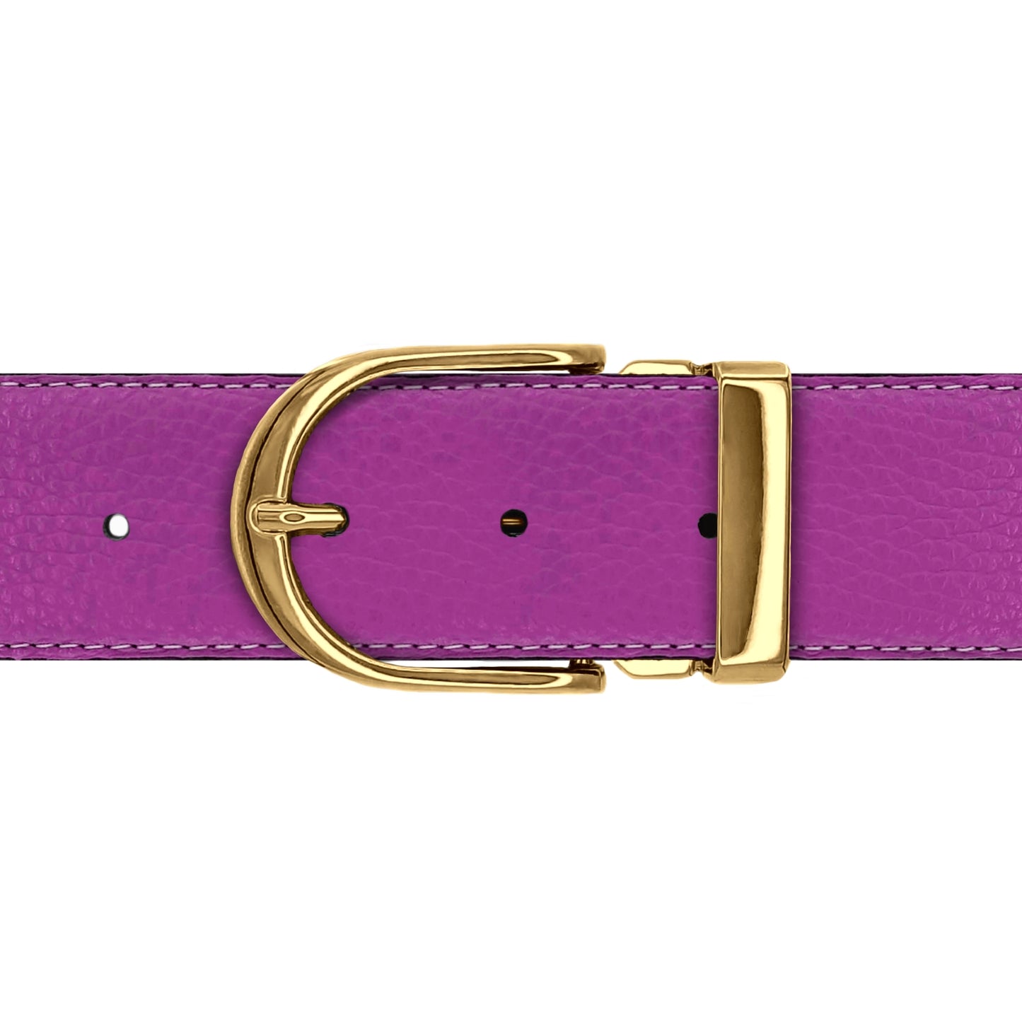 Ceinture 40 mm cuir souple framboise boucle Roma or