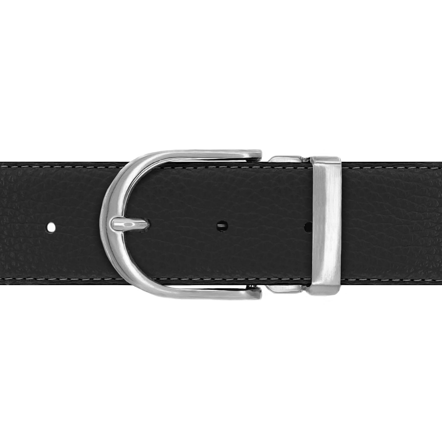 Ceinture 40 mm cuir souple noir boucle Roma mate