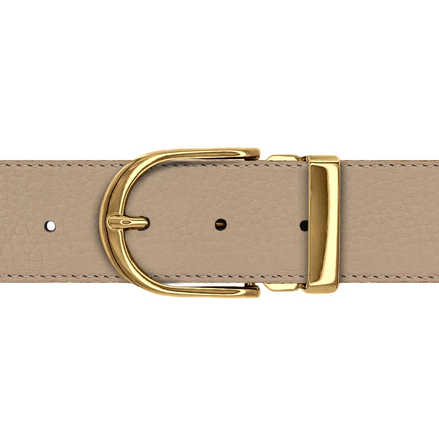 Ceinture 40 mm cuir souple nude boucle Roma or