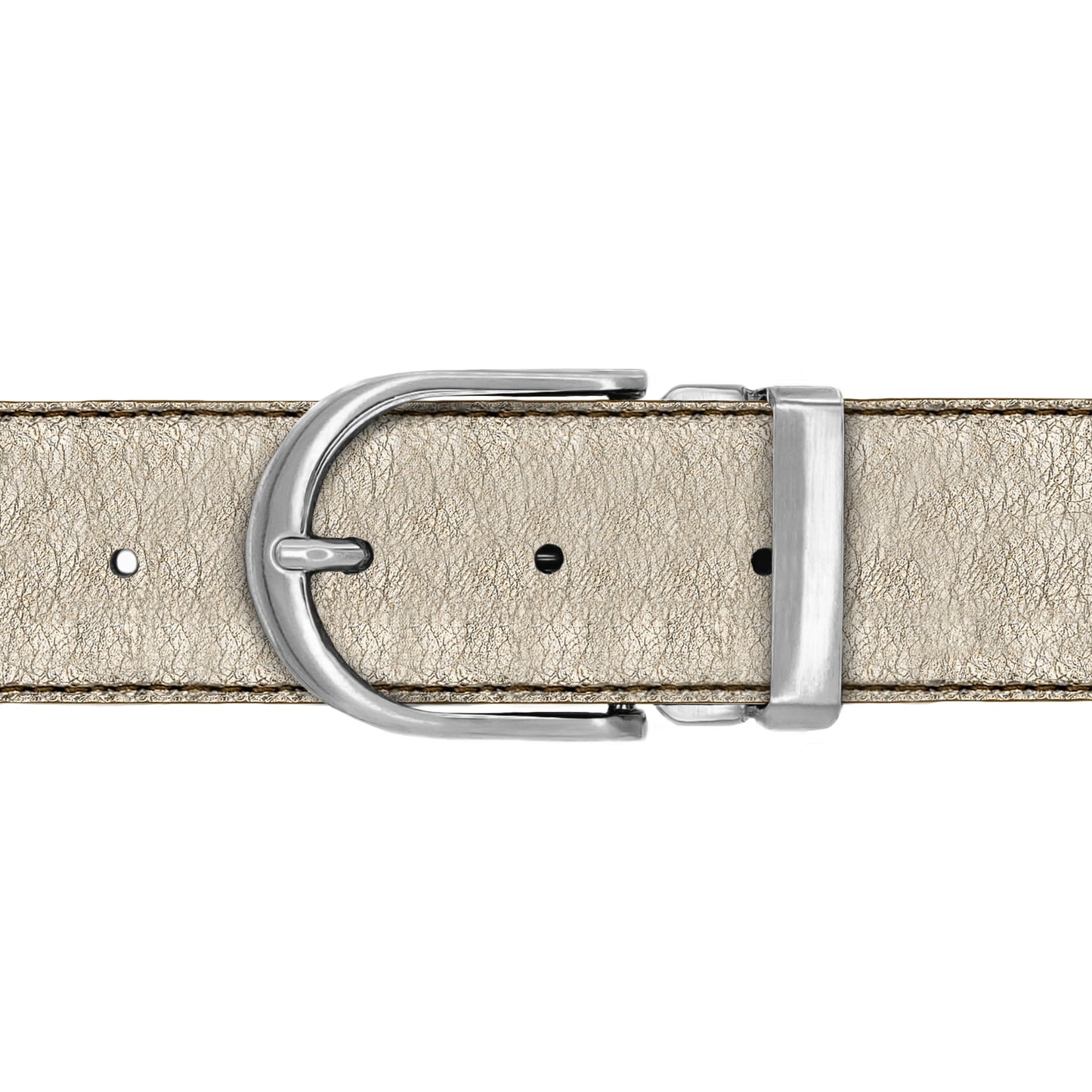 Ceinture 40 mm cuir souple or boucle Roma mate