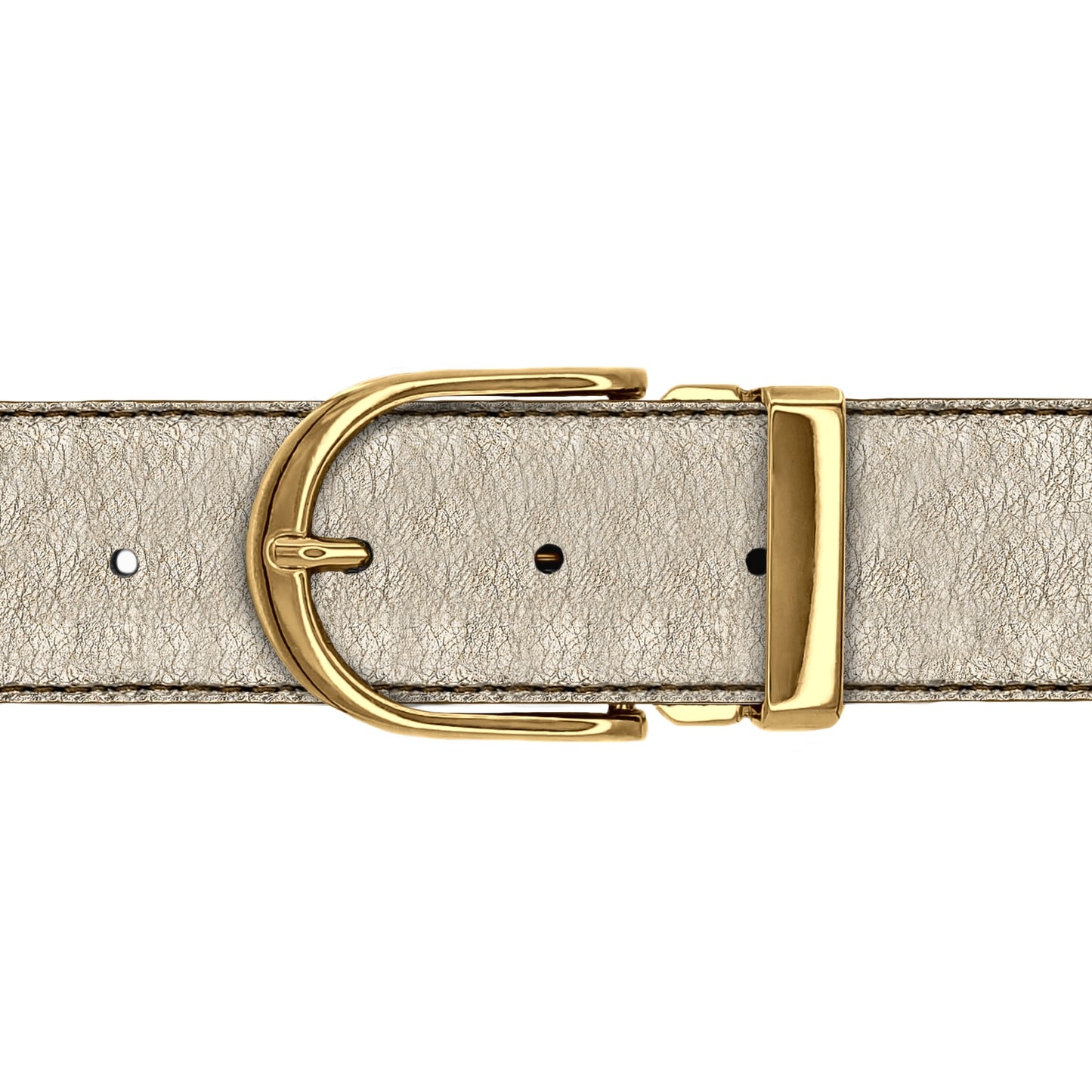 Ceinture 40 mm cuir souple or boucle Roma or