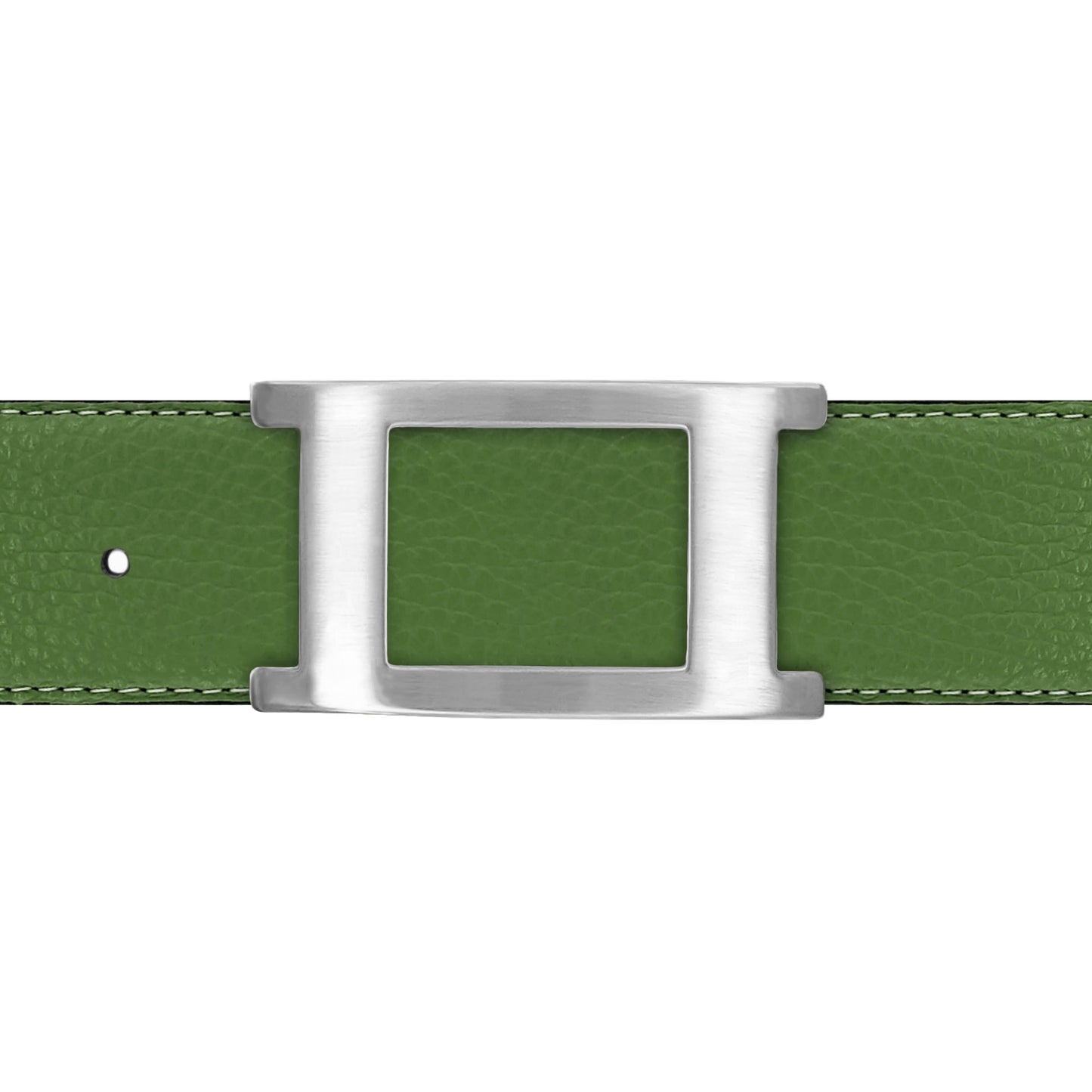 Ceinture 40 mm cuir souple vert olive boucle Portofino mate