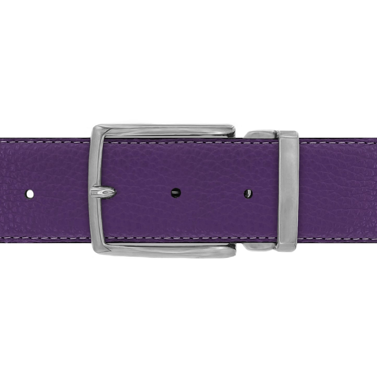 Ceinture 40 mm cuir souple violet boucle Milano mate
